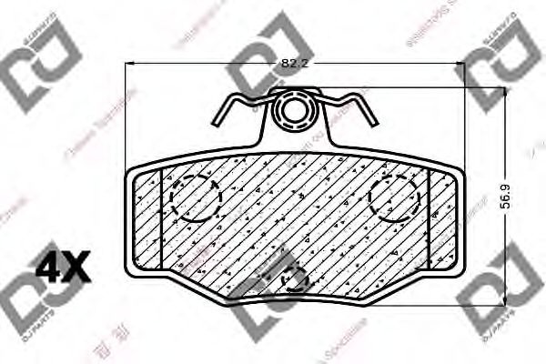 Комплект тормозных колодок, дисковый тормоз BP1090 DJ PARTS