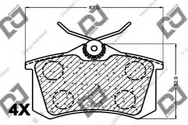 Комплект тормозных колодок, дисковый тормоз BP1189 DJ PARTS