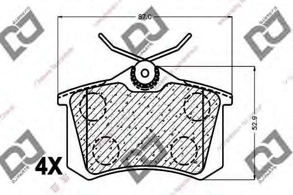 Комплект тормозных колодок, дисковый тормоз BP1190 DJ PARTS