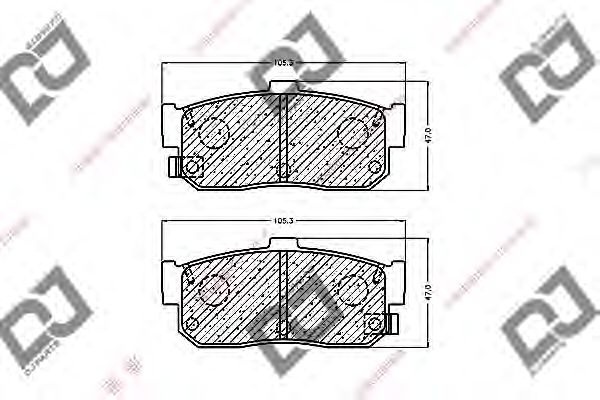 Комплект тормозных колодок, дисковый тормоз BP1221 DJ PARTS