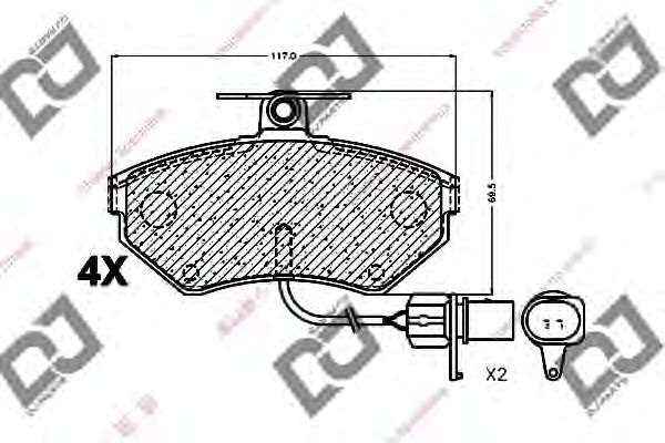 Комплект тормозных колодок, дисковый тормоз BP1285 DJ PARTS