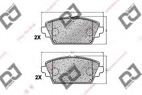 Комплект тормозных колодок, дисковый тормоз BP1363 DJ PARTS