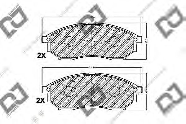 Комплект тормозных колодок, дисковый тормоз BP1410 DJ PARTS
