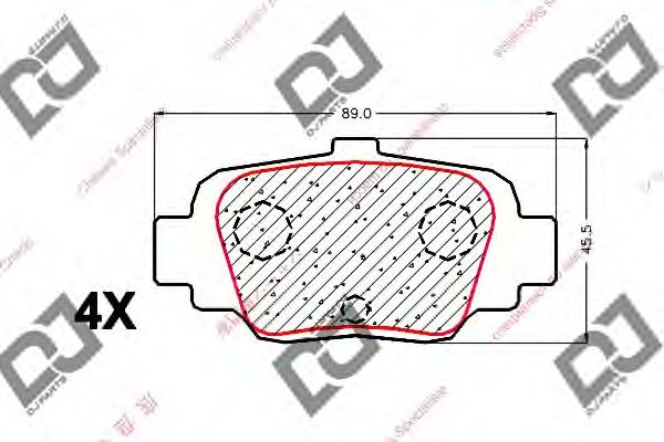 Комплект тормозных колодок, дисковый тормоз BP1500 DJ PARTS