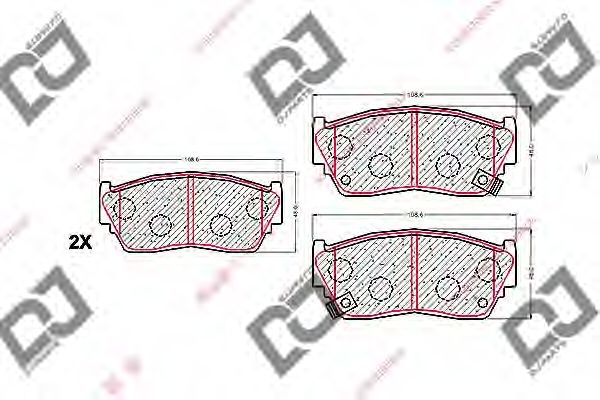 Комплект тормозных колодок, дисковый тормоз BP1523 DJ PARTS