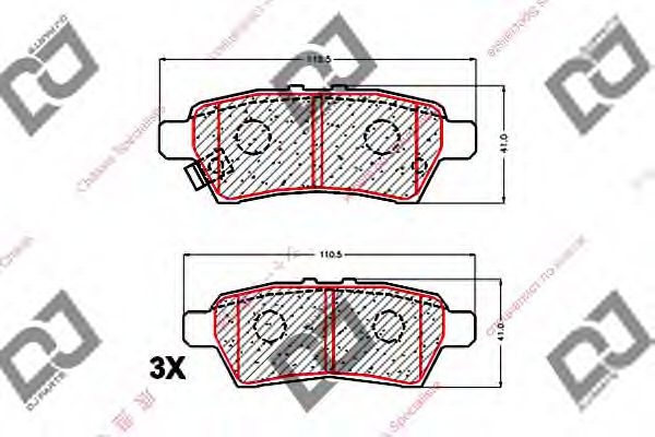 Комплект тормозных колодок, дисковый тормоз BP1525 DJ PARTS