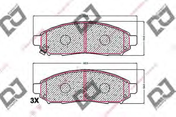 Комплект тормозных колодок, дисковый тормоз BP1526 DJ PARTS