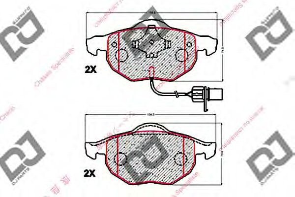 Комплект тормозных колодок, дисковый тормоз BP1908 DJ PARTS