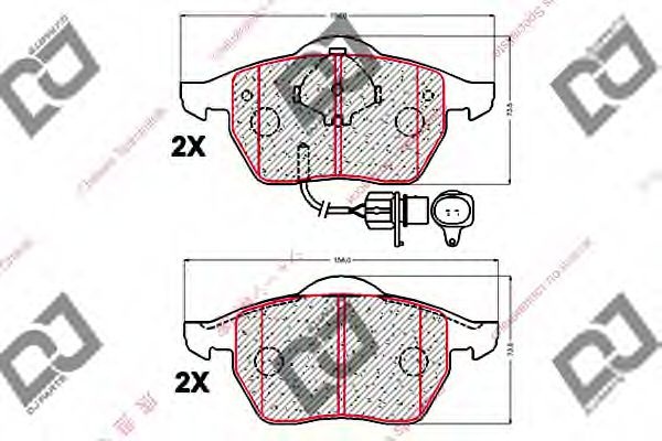 Комплект тормозных колодок, дисковый тормоз BP1950 DJ PARTS
