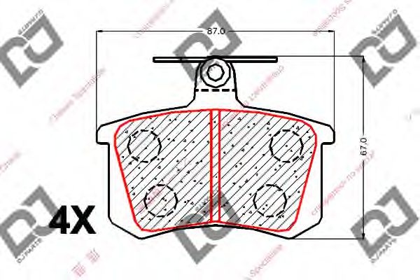 Комплект тормозных колодок, дисковый тормоз BP1983 DJ PARTS