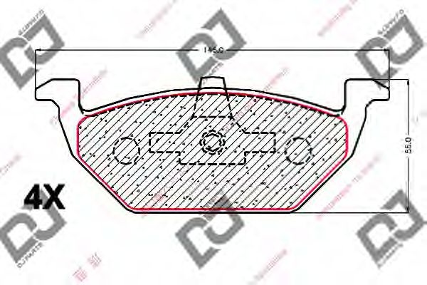 Комплект тормозных колодок, дисковый тормоз BP2033 DJ PARTS