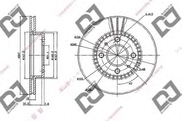 Тормозной диск BD2035 DJ PARTS
