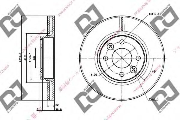 Тормозной диск BD1317 DJ PARTS