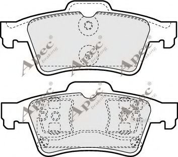 Комплект тормозных колодок, дисковый тормоз PAD1195 APEC braking