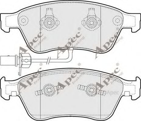 Комплект тормозных колодок, дисковый тормоз PAD1349 APEC braking