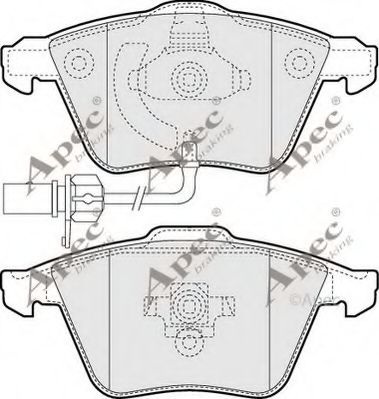 Комплект тормозных колодок, дисковый тормоз PAD1355 APEC braking