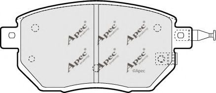 Комплект тормозных колодок, дисковый тормоз PAD1364 APEC braking