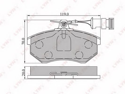 Комплект тормозных колодок, дисковый тормоз BD-1201 LYNXauto