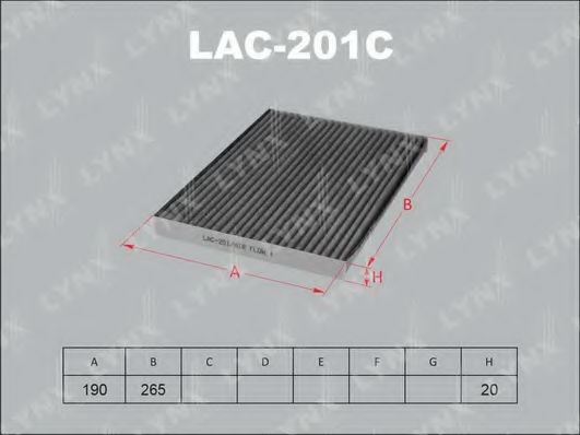 Фильтр, воздух во внутренном пространстве LAC-201C LYNXauto
