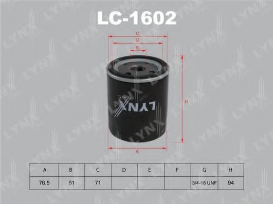 Масляный фильтр LC-1602 LYNXauto