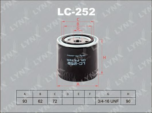 Масляный фильтр LC-252 LYNXauto
