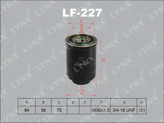 Топливный фильтр LF-227 LYNXauto