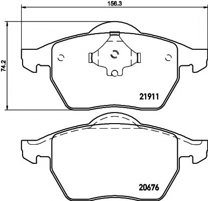Комплект тормозных колодок, дисковый тормоз 8DB 355 008-021 HELLA PAGID