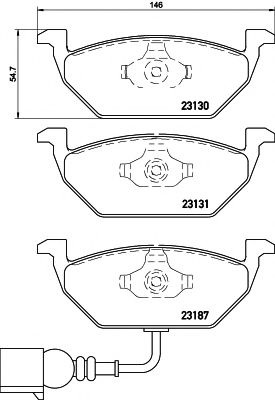 Комплект тормозных колодок, дисковый тормоз 8DB 355 008-551 HELLA PAGID