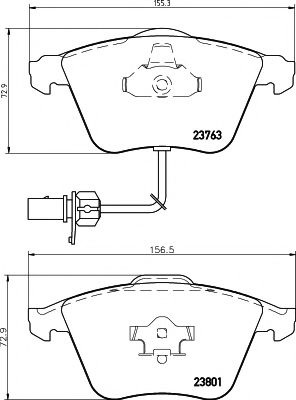 Комплект тормозных колодок, дисковый тормоз 8DB 355 009-201 HELLA PAGID