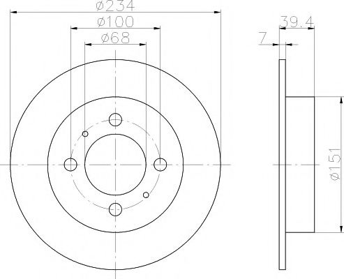 Тормозной диск 8DD 355 105-151 HELLA PAGID