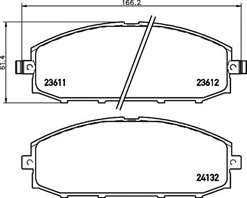 Комплект тормозных колодок, дисковый тормоз 8DB 355 010-511 HELLA PAGID