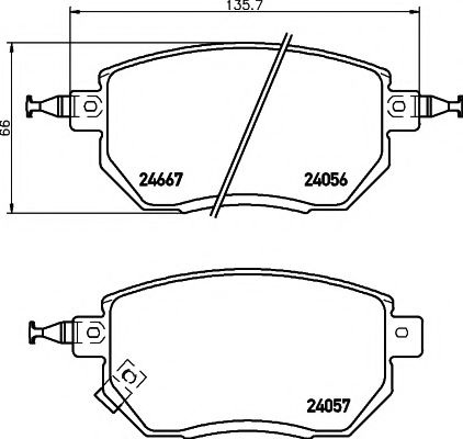 Комплект тормозных колодок, дисковый тормоз 8DB 355 011-101 HELLA PAGID
