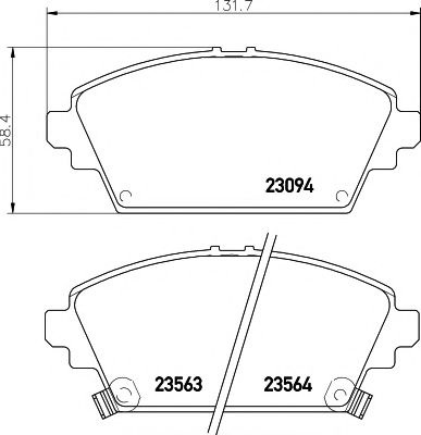 Комплект тормозных колодок, дисковый тормоз 8DB 355 017-171 HELLA PAGID