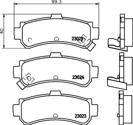 Комплект тормозных колодок, дисковый тормоз 8DB 355 017-191 HELLA PAGID