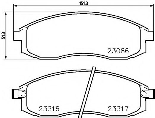 Комплект тормозных колодок, дисковый тормоз 8DB 355 016-891 HELLA PAGID