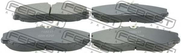 Комплект тормозных колодок, дисковый тормоз 0201-R20F FEBEST