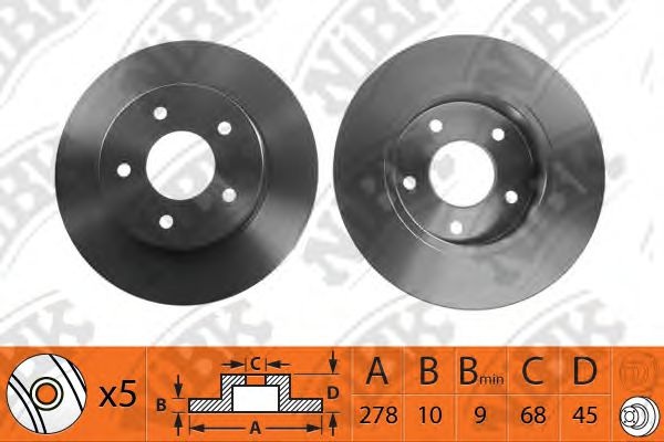 Тормозной диск RN1186 NiBK