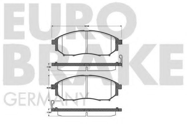 Комплект тормозных колодок, дисковый тормоз 5502222261 EUROBRAKE