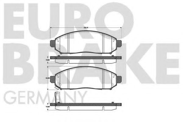 Комплект тормозных колодок, дисковый тормоз 5502222264 EUROBRAKE