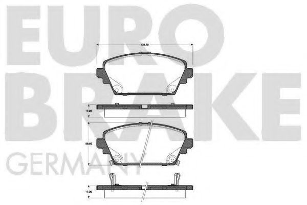 Комплект тормозных колодок, дисковый тормоз 5502222630 EUROBRAKE