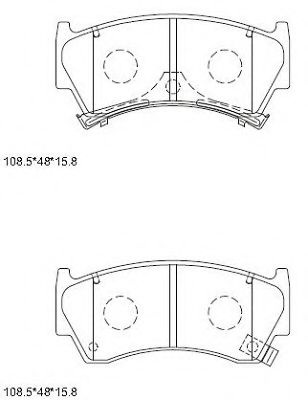 Комплект тормозных колодок, дисковый тормоз KD1732 ASIMCO