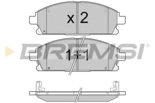 Комплект тормозных колодок, дисковый тормоз BP3068 BREMSI