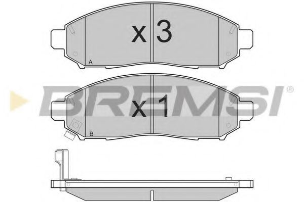 Комплект тормозных колодок, дисковый тормоз BP3256 BREMSI