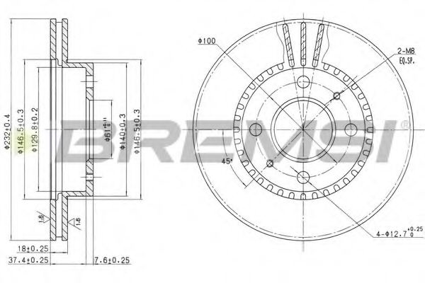 Тормозной диск DBA866V BREMSI