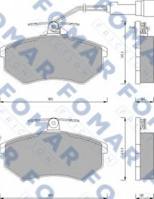Комплект тормозных колодок, дисковый тормоз FO 432881 FOMAR Friction