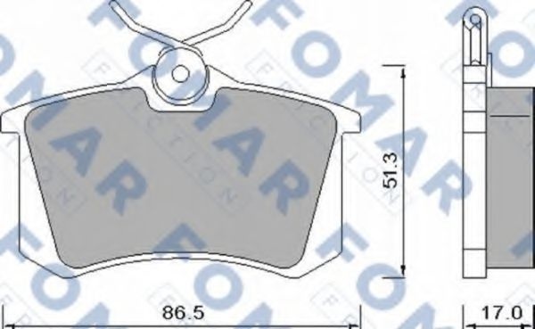 Комплект тормозных колодок, дисковый тормоз FO 448181 FOMAR Friction