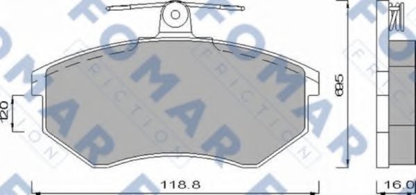 Комплект тормозных колодок, дисковый тормоз FO 488481 FOMAR Friction