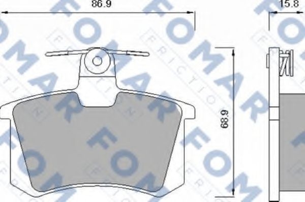Комплект тормозных колодок, дисковый тормоз FO 625481 FOMAR Friction