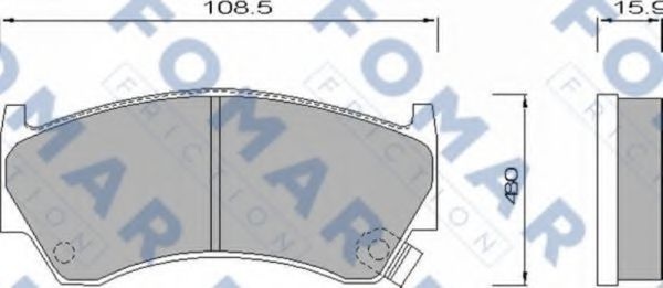 Комплект тормозных колодок, дисковый тормоз FO 639981 FOMAR Friction