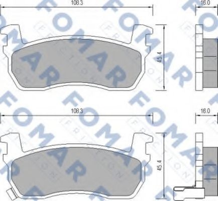 Комплект тормозных колодок, дисковый тормоз FO 656081 FOMAR Friction